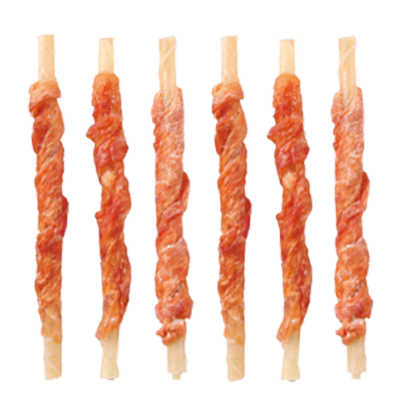 BRC dog snack chicken twisted rawhide stick pet food dog treats