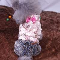 Sequins yarn washing water cowboy denim cloth dog four-legs clothes